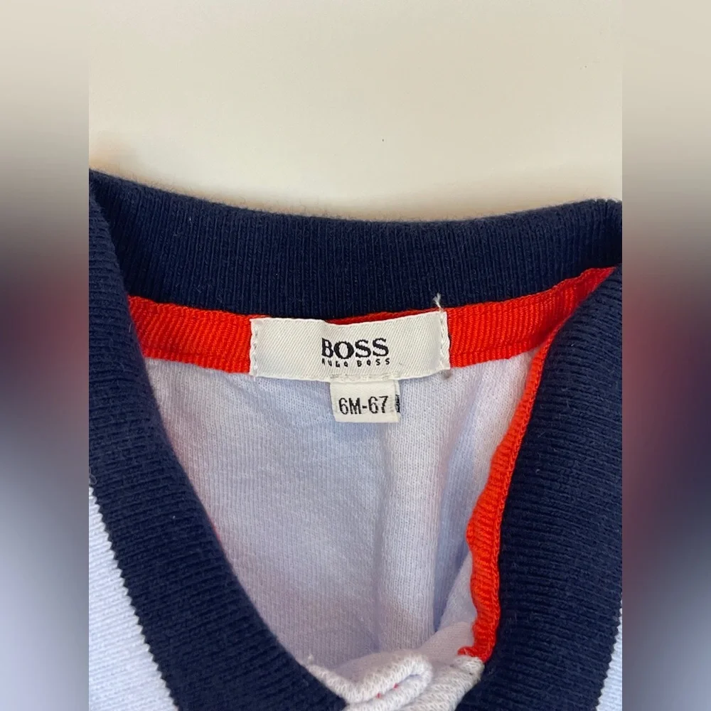 Boss Kid’s Kidswear Logo Overalls Blue and Navy Rompers Size 6 month‎
